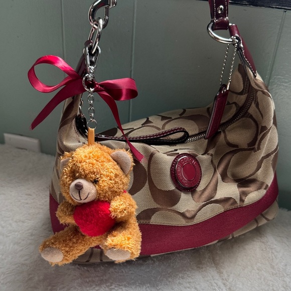 Coach Handbags - Coach Vintage Brown and Burgundy Signature Handbag
